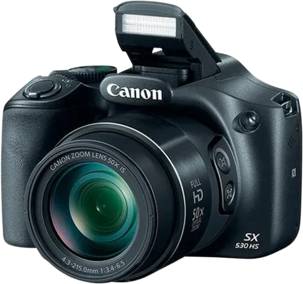 Câmera Canon SX 530 HS com zoom 50x para registro técnico em altura